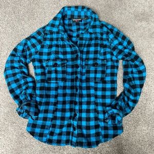 Wearever girl black and blue flannel Girls Sz 10